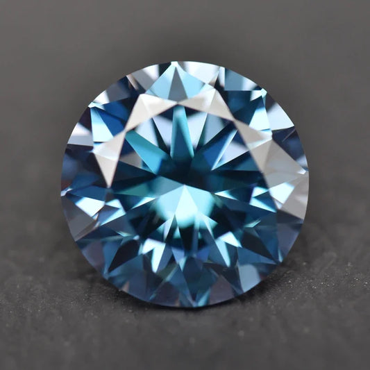 Moissanite Sea Blue Color Round Cut Wholesale Gemstones Lab Created Diamond Jewelry Making Materials with GRA Certificate
