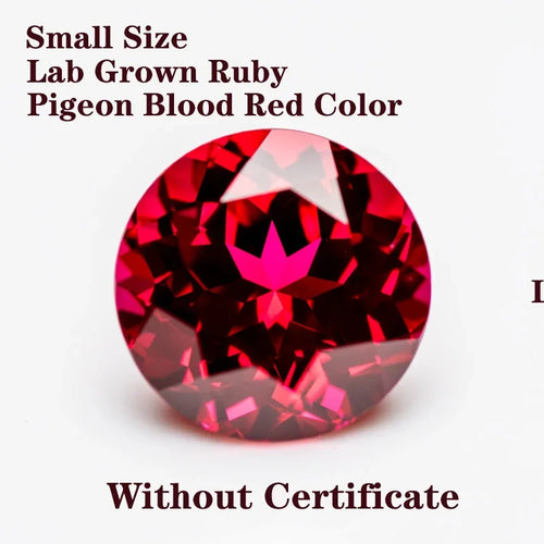 Lab Grown Ruby Pigeon Blood Red Color Round Shaped Small Size Charm Gemstone Advanced Jewelry Rings Earrings Making