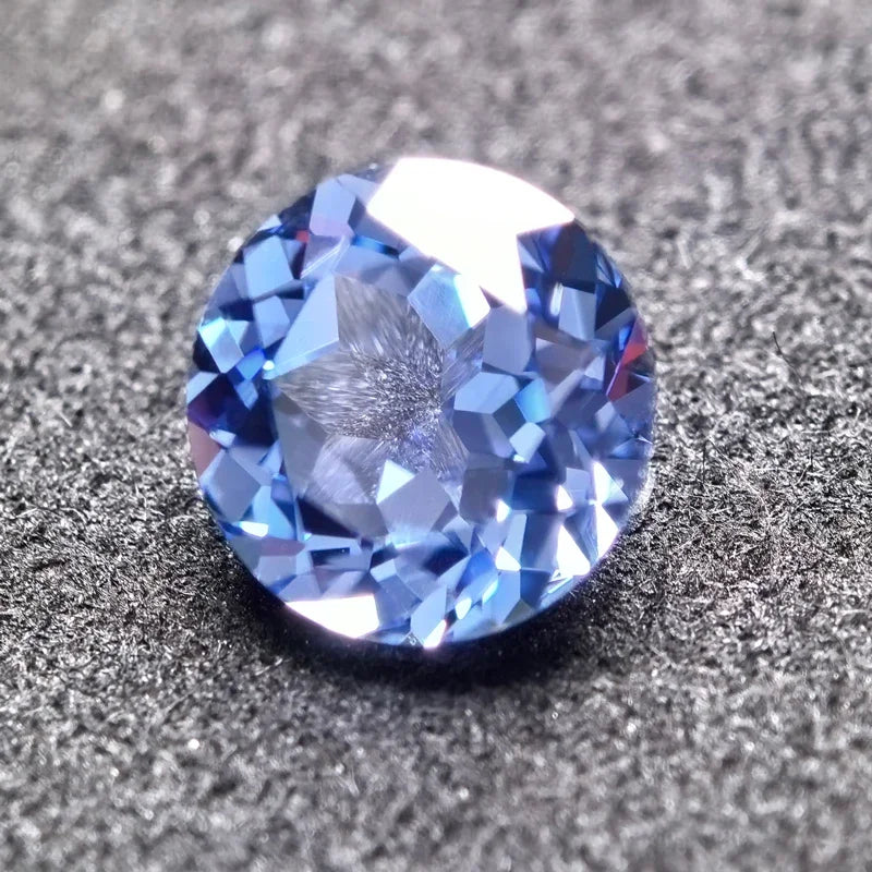 Lab Grown Sapphire Cornflower Round Shaped Extremely Shiny Quality DIY Ring Necklace Earrings Main Materials AGL Certificate
