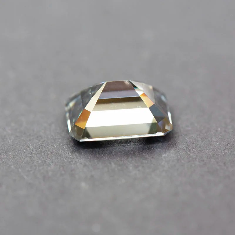 Wholesale Moissanite Emerald Cut Gray Color Gemstone Lab Grown Diamond for Charms Jewelry Making with GRA Certificate