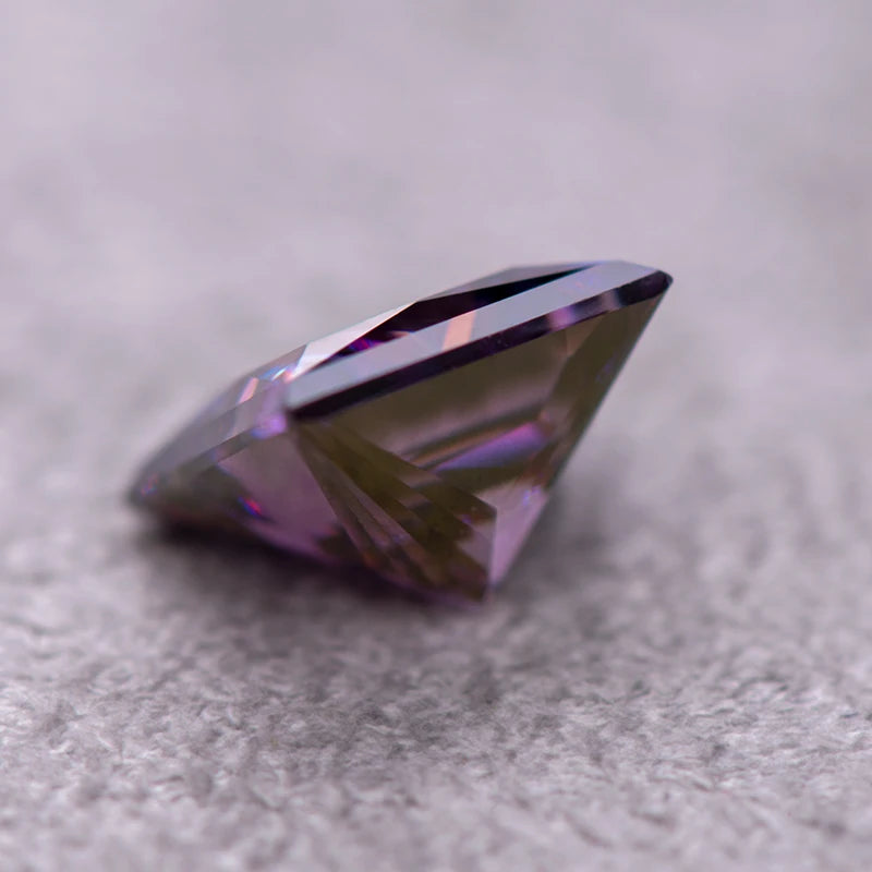Moissanite Gemstone Princess Cut Emperor Purple color Lab Grown Diamond Advanced Jewelry Making Materials with GRA Certificate