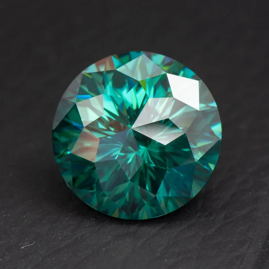 Moissanite Stones Emperor General Cut Round Shape Emerald Green Primary Colors with GRA Certificate Jewelry Making Materials