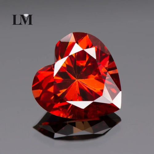 Moissanite Stone Garnet Color Heart Cut Gemstone Lab Created Diamond for Advanced Jewelry Rings Earrings Making With GRA Report