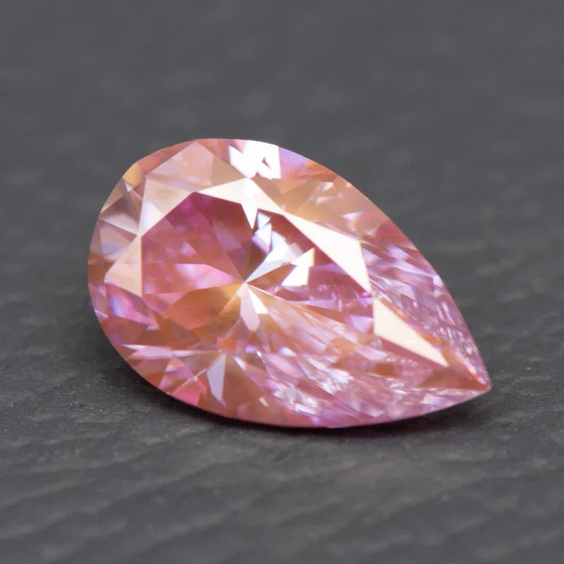 Moissanite Pear Cut Sakura Pink Colored Diy Charms Jewelry Making Materials Pass Diamond Tester with GRA Certificate
