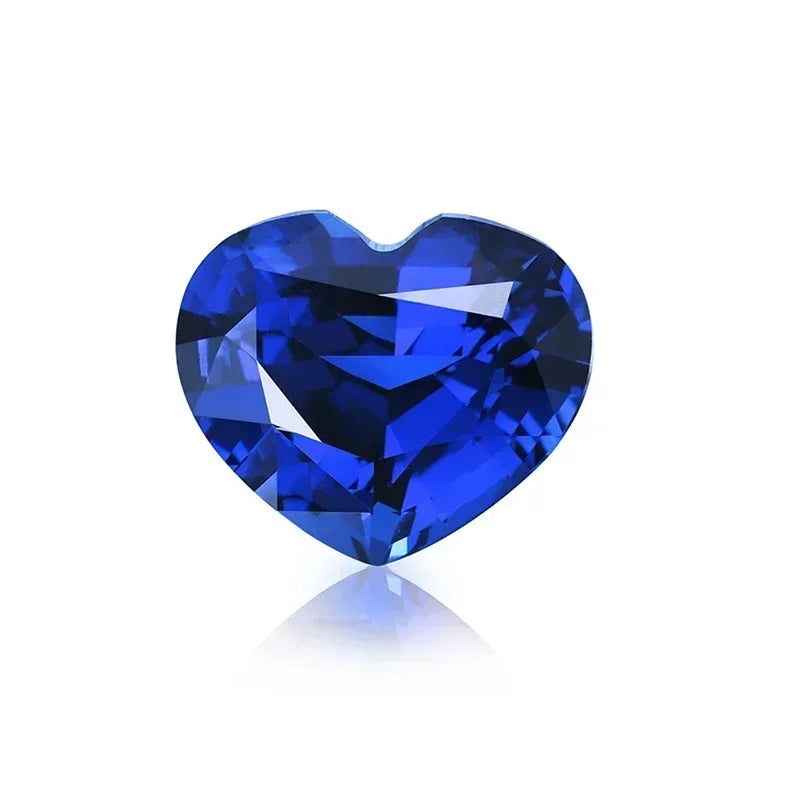 Lab Grown Sapphire Royal Blue Color Heart Shape Charm Gemstones for Diy Jewelery Making Materials Selectable AGL Certificate