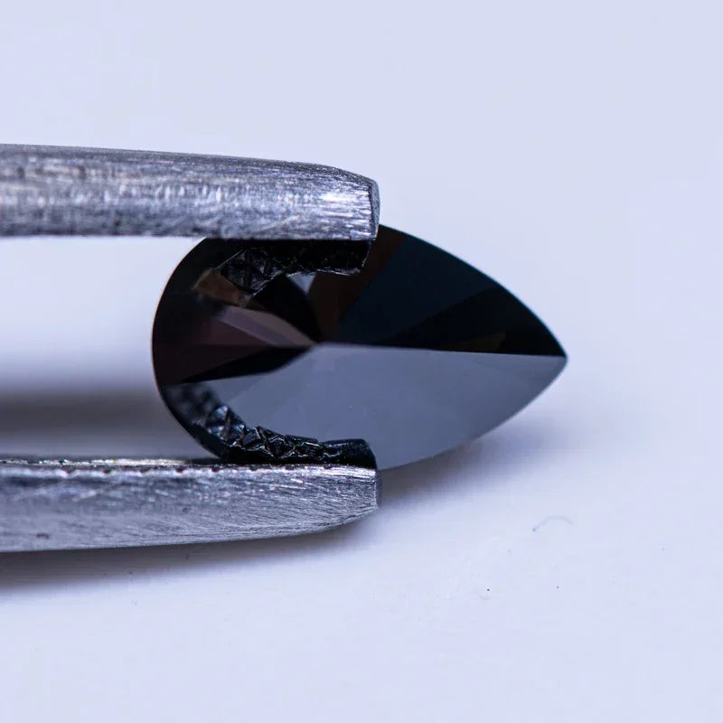 Wholesale Moissanite Stone Pear Cut Black Color 13x18mm Size DIY Charms Ring Necklace Earrings Main Materials with Certificate W