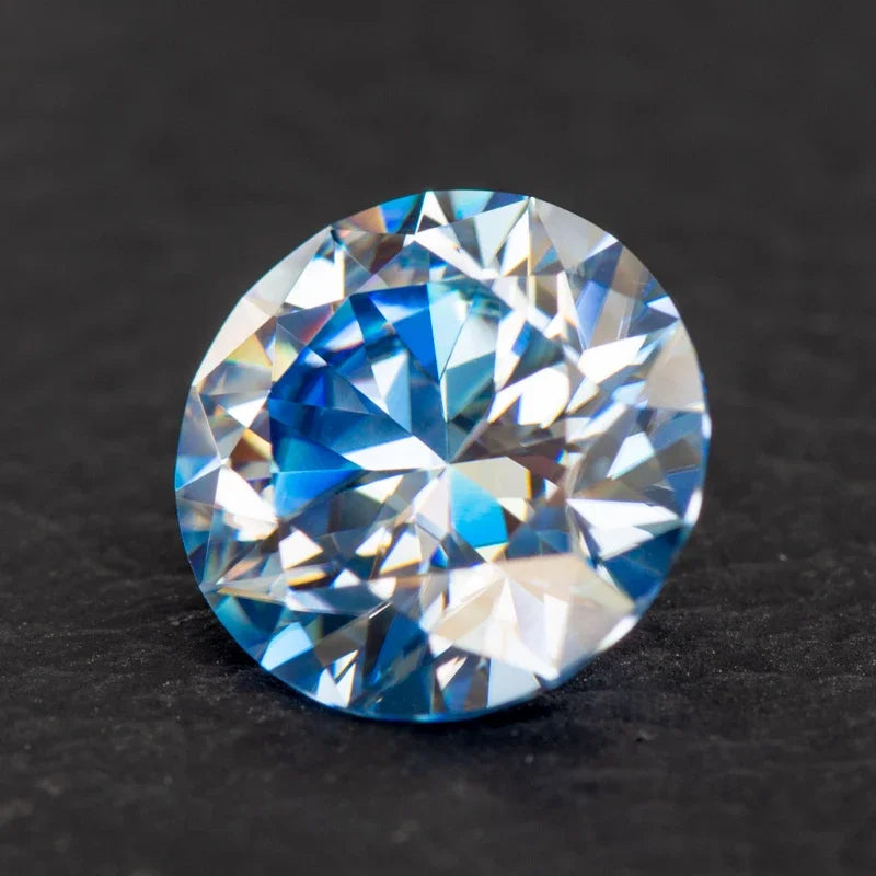 Moissanite Ice Blue Color Round Cut Colored Gemstones Lab Created Loose Stone Used Jewelry Production with GRA Certificate