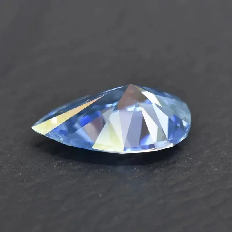 Moissanite Stone Ice Blue Color Pear Cut Lab Grown Diamond For Diy Jewelry Making Pass Diamond Tester With GRA Certificate