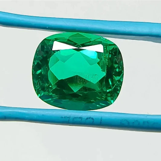 Lab Grown Colombia Emerald Green Color Rectangle Cushion Shape VVS1 Gemstone for Jewelry Making Selectable AGL Certificate