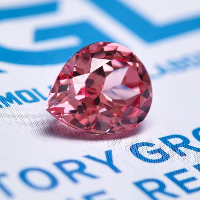 Lab Grown Sapphire Pear Shaped Red Lotus Extremely Shiny Quality DIY Ring Necklace Earrings Main Materials AGL Certificate