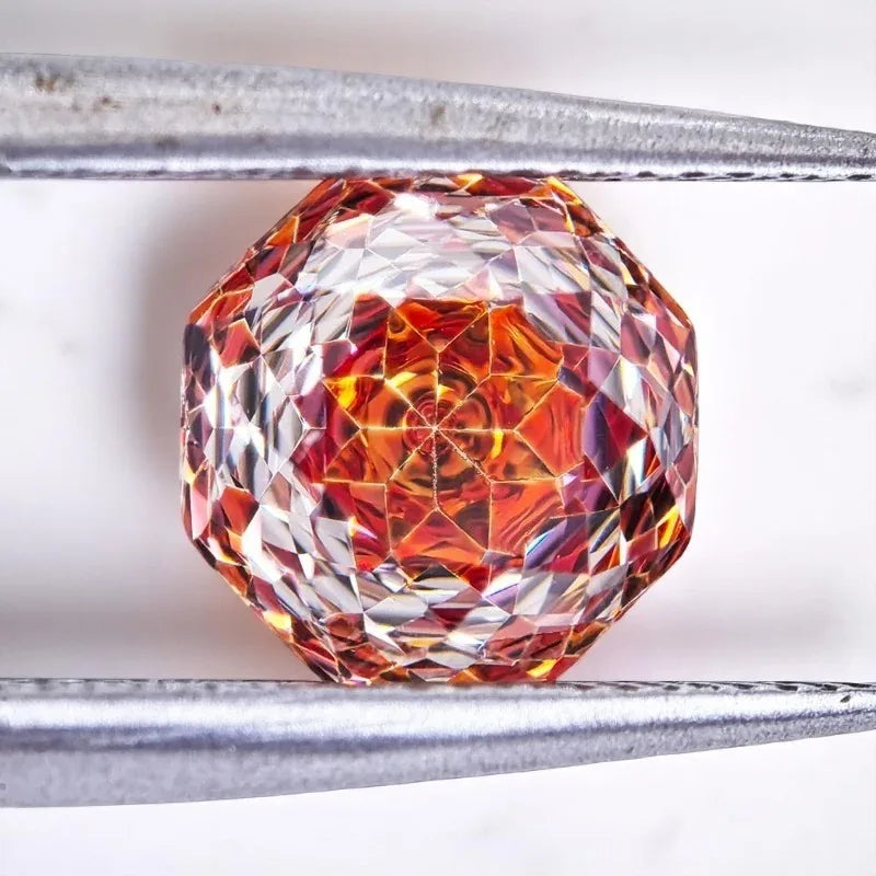 Cubic Zirconia Rose Cut Orange Color Charms Gemstone Bead DIY Advanced Jewelry Rings Earrings Making Factory Wholesale