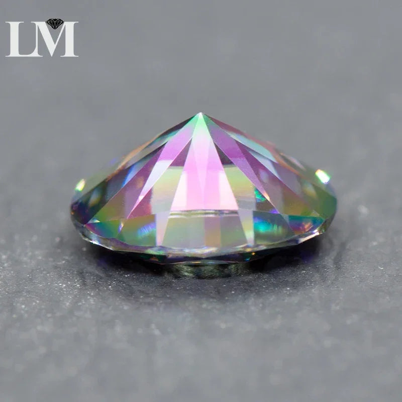 Moissanite Loose Diamond Rainbow Green Color Oval Cut Lab Grown Gemstone Jewelry Making Materials Comes with GRA Certificate