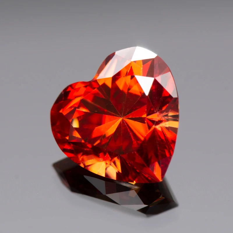 Moissanite Stone Garnet Color Heart Cut Gemstone Lab Created Diamond for Advanced Jewelry Rings Earrings Making With GRA Report