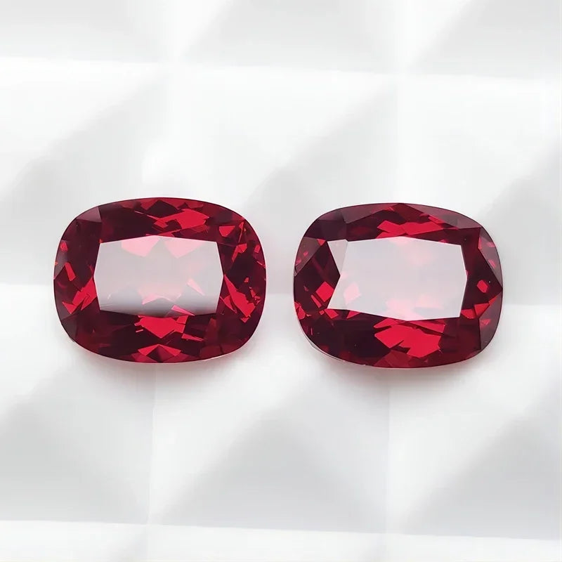 Lab Grown Ruby Pigeon Blood Red Rectangular Cushion Cut Top Quality Gemstone for Diy Jewelry Making Selectable AGL Certificate