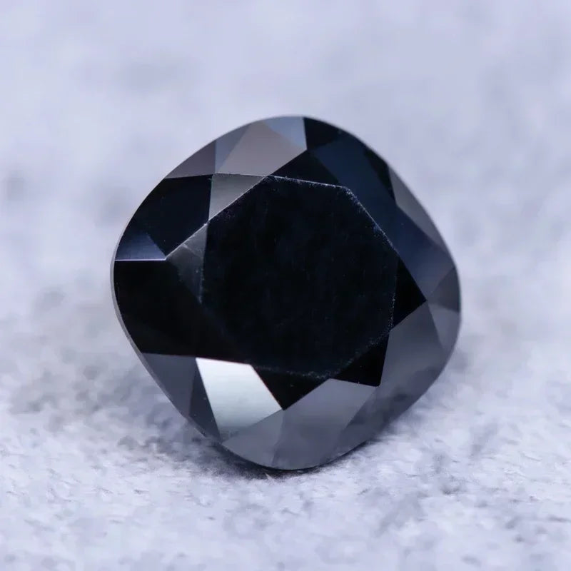 Moissanite Stone Natural Black Color Cushion Cut Artificial Gemstone DIY Ring Necklace Earrings Main Materials With Certificate