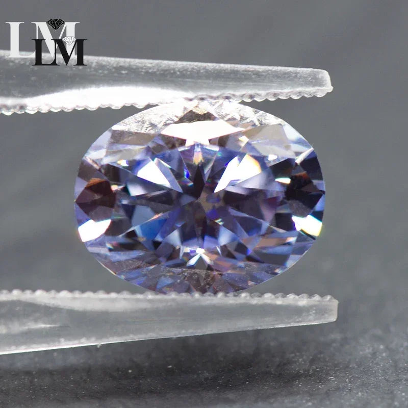 Moissanite Stone Lavender Color Oval Cut Synthetic Lab Created Heat Diamond DIY Jewelry Making Materials with GRA Certificate