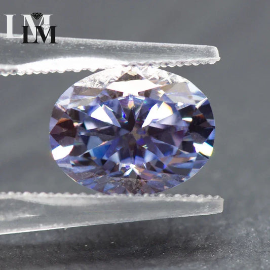 Moissanite Stone Lavender Color Oval Cut Synthetic Lab Created Heat Diamond DIY Jewelry Making Materials with GRA Certificate