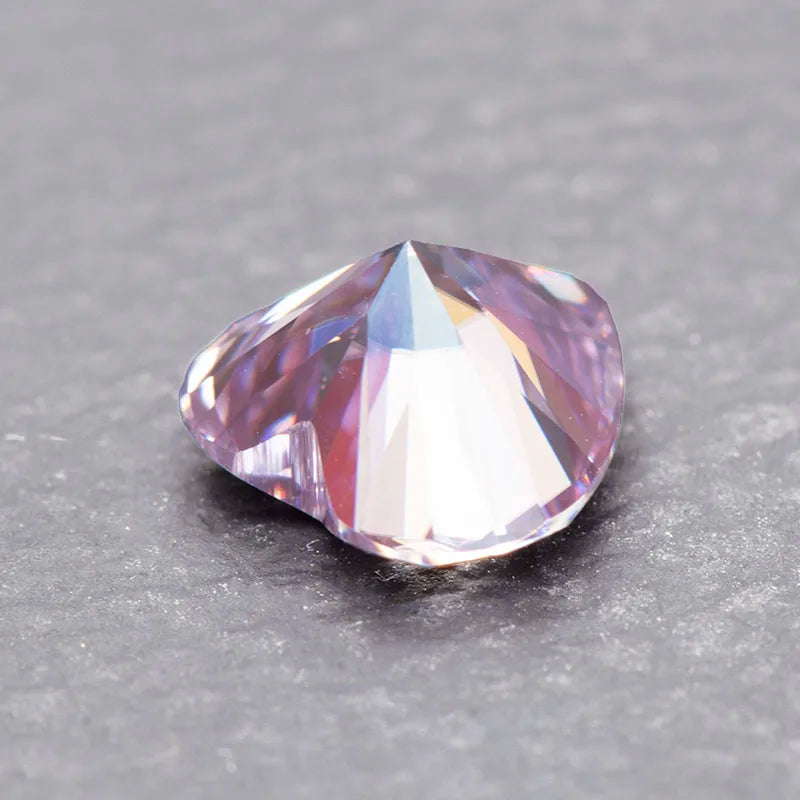 Moissanite Stone Light Purple Color Heart Shape Diy Jewelry Making Charms Advanced Jewelry Rings Earrings Making Certificate