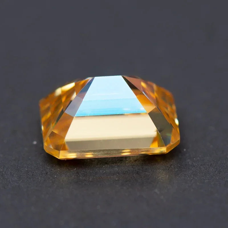 Moissanite Diamond Champagne Color Emerald Cut Lab Grown Gemstone  Charms Jewelry Rings Earrings Making with GRA Certificate