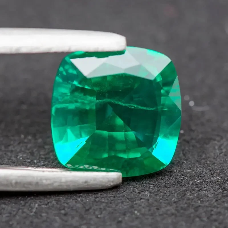 Lab Grown Colombia Emerald Cushion Charms Gemstone Extremely Shiny Quality DIY Ring Necklace Earrings Main Materials Certificate