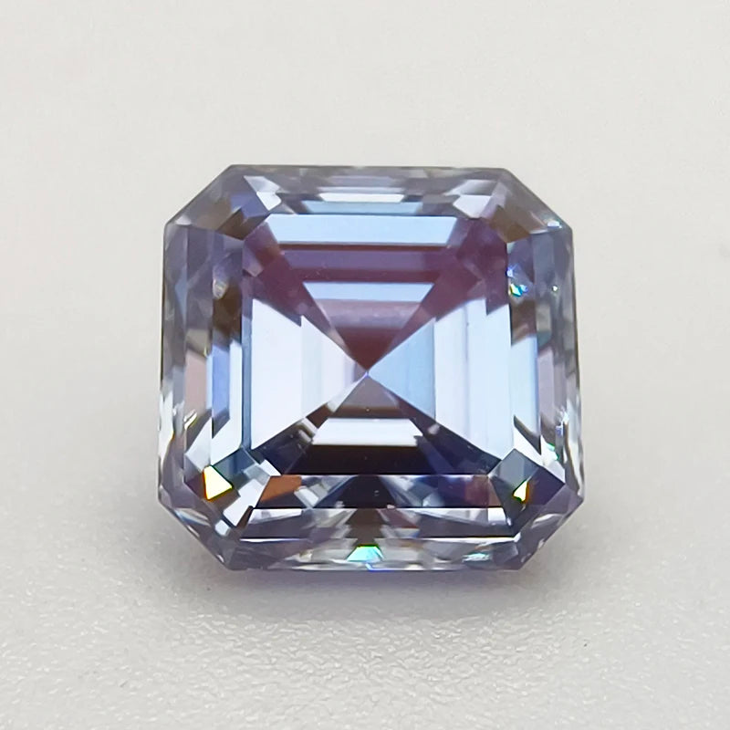 Moissanite Stone Lavender Color Asscher Cut Charms for Jewelry Making DIY Advanced Jewelry Rings Earrings Making Certificate