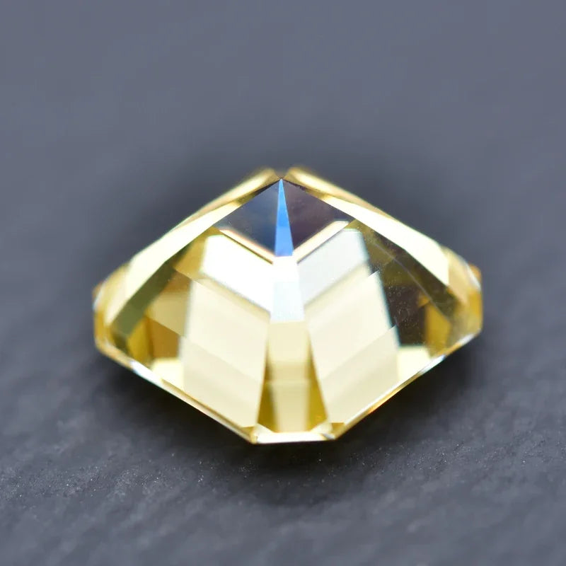 Moissanite Stone Lemon Yellow Asscher Cut VVS1 Loose Stone Charms Jewelry Making Pass Diamond Tester with GRA Certificate