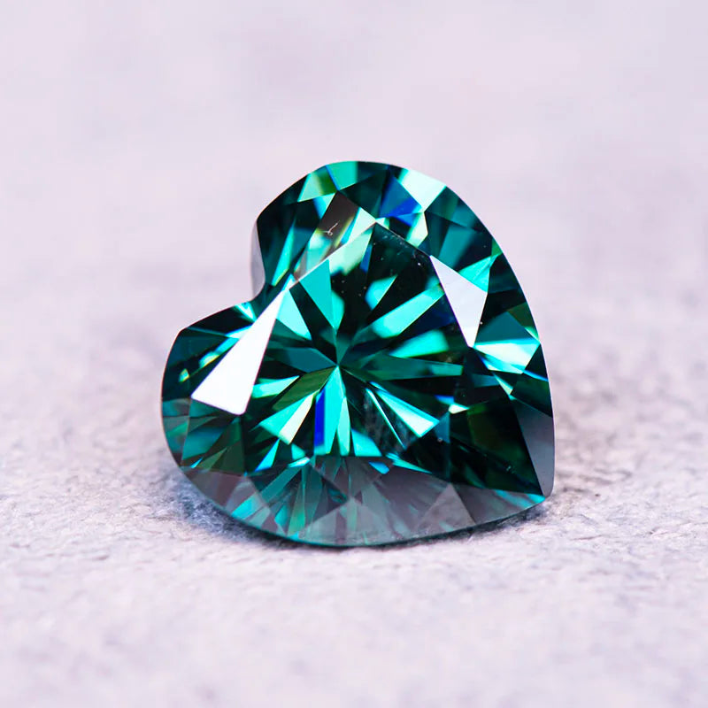 Moissanite Stone Natural Emerald Green Color Heart Cut Charms Gemstone DIY Advanced Jewelry Making Materials with Report
