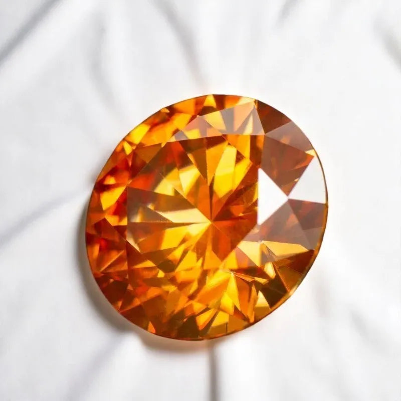 Moissanite Orange Colored Round Cut VVS1 Passed Diamond Tested Gemstone Loose Stone Jewelry Making Wholesale with GRA