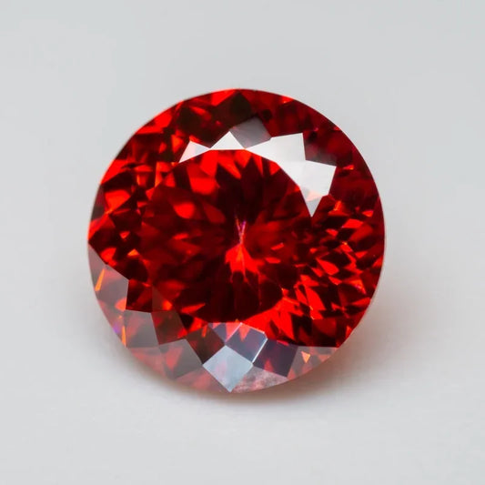 Wholesale Moissanite Stone Round Shape 100 Faceted Cut Garnet Color Charms Gemstone DIY Ring Necklace Earrings Main Materials wi