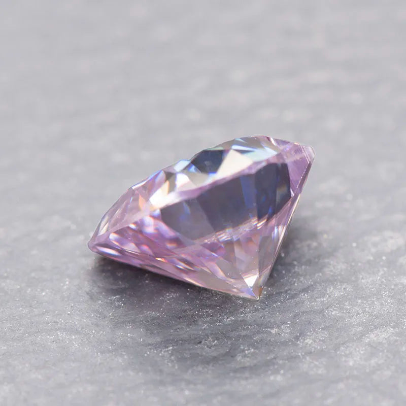 Moissanite Stone Light Purple Color Heart Shape Diy Jewelry Making Charms Advanced Jewelry Rings Earrings Making Certificate