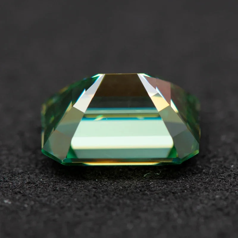 Moissanite Emerald Cut Primary Color Yellow Green Gemstone Lab Grown Diamond Diy Jewelry Making with GRA Certificate