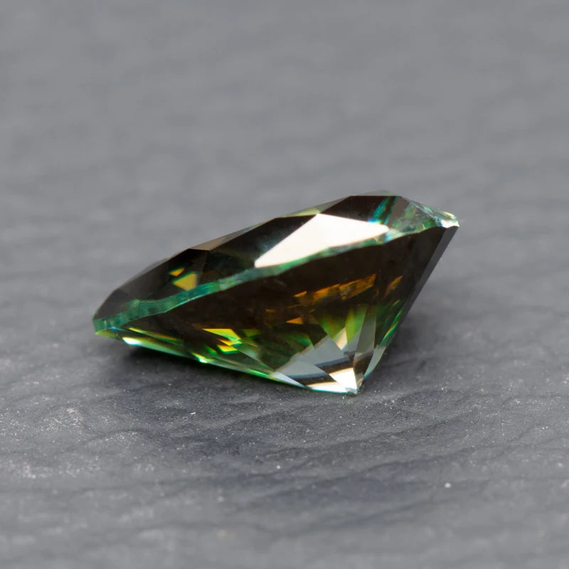 Moissanite Pear Cut Yellow Green Primary Color Lab Grown Diamond Diy Charms Jewelry Making Material with GRA Certificate
