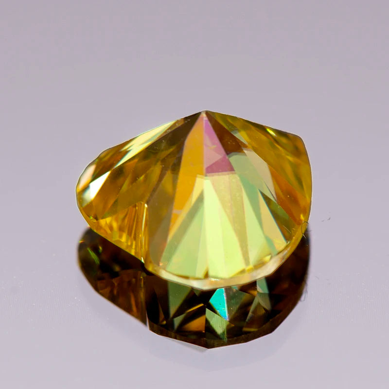 Moissanite Stone Golden Yellow Color Heart Cut Charms for Jewelry Making DIY Ring Necklace Earrings Main Materials Certificate