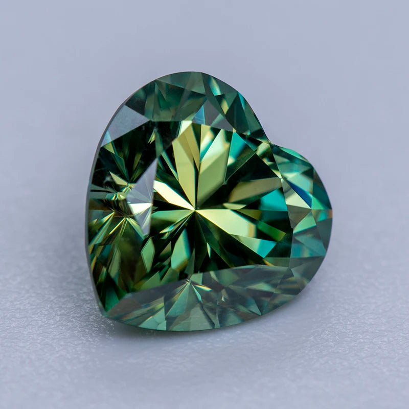 Moissanite Stone Primary Colour Yellow Green Heart Cut Lab Created Diamond Jewelry Making Materials Comes with GRA Certificate