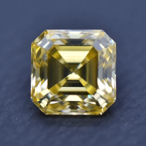 Moissanite Stone Lemon Yellow Asscher Cut VVS1 Loose Stone Charms Jewelry Making Pass Diamond Tester with GRA Certificate