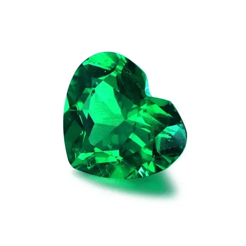 Lab Grown Colombia Emerald Green Color Heart Shape Gemstone for Diy Jewelry Earrings Making Material Selectable AGL Certificate
