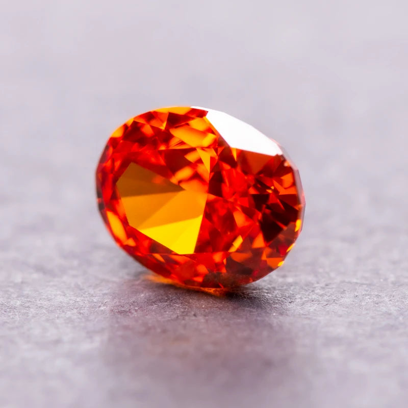 Cubic Zirconia Oval Shape Red Color 5A Grade 4k Crushed Ice Cut Charm Beads for DIY Jewelry Making Ring Necklace Main Materials