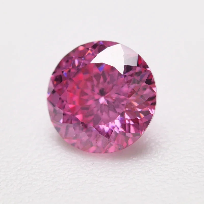 Wholesale Moissanite Stone 100 Faceted Cut Round Shape Pink Color DIY Charms Ring Necklace Earrings Main Materials with Certific