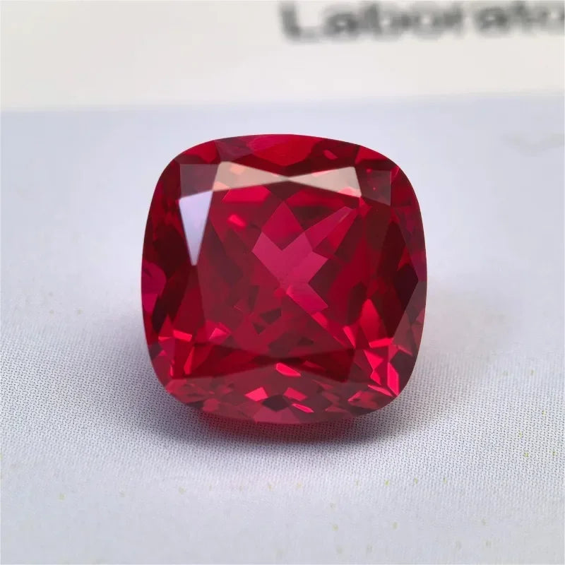 Lab Grown Ruby Square Cushion Shape Pigeon Blood Red VVS1 Selectable AGL Certificate Gemstone for Diy Jewelry Making Materials