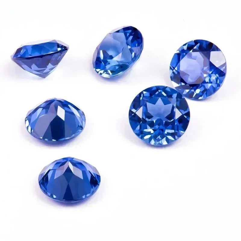 Lab Grown Sapphire Round Shape Royal Blue Color Gemstone for Advanced Jewelry Making Material Selectable AGL Certificate lab grown sapphire lab grown sapphire