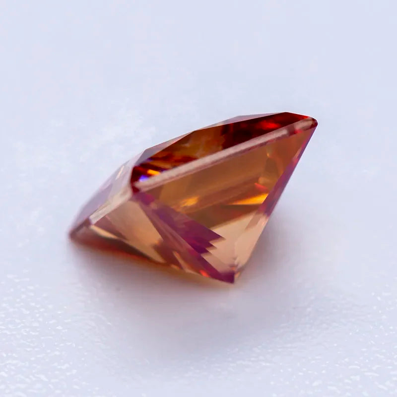 Moissanite Gemstone Princess Cut Watermelon Red color Lab Grown Diamond Advanced Jewelry Making Materials with GRA Certificate