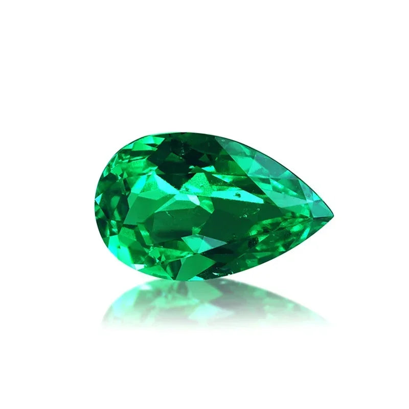 Lab Grown Colombia Emerald Pear Shape Charms Green Gemstone for Diy Fine Jewelry Making Materials Selectable AGL Certificate
