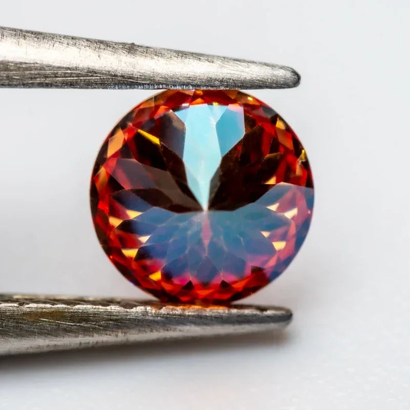 Wholesale Moissanite Stone Round Shape 100 Faceted Cut Garnet Color Charms Gemstone DIY Ring Necklace Earrings Main Materials wi
