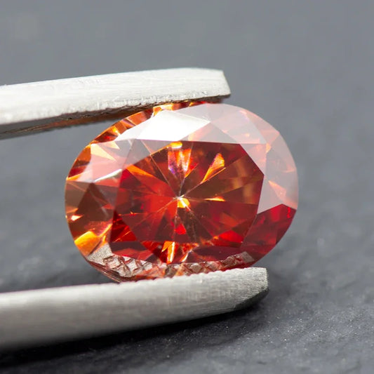 Moissanite Stone Garnet Color Oval Cut Lab Created Diamond For Diy Jewelry Rings Earrings Making with GRA Certificate