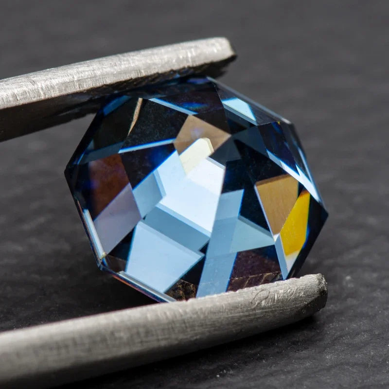 Moissanite Stone Octagonal cutting Royal Blue Primary Colors Lab Grown Gemstones with GRA Certificate Jewelry Making Materials