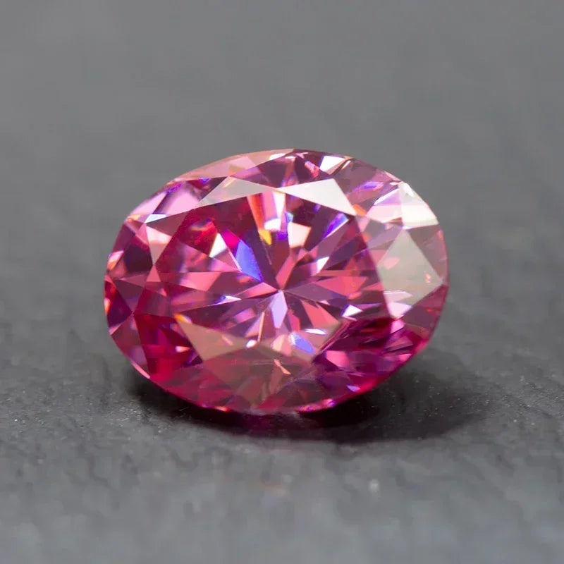 Moissanite Colored Stone Pink Color Oval Cut with GRA Report Lab Grown Gemstone for diy Jewelry Making Materials