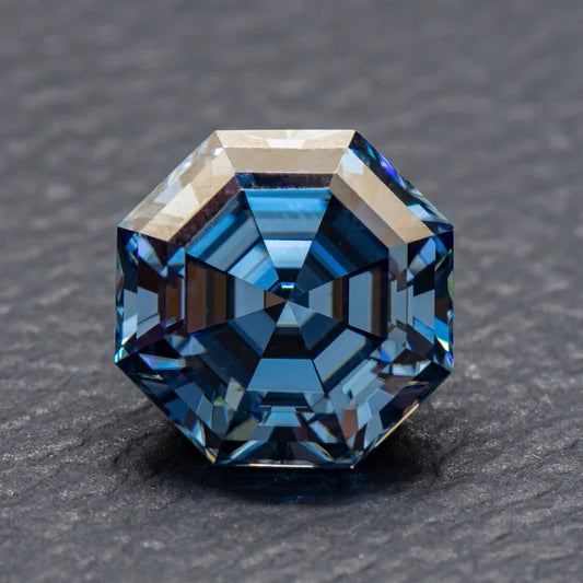 Moissanite Stone Octagonal cutting Royal Blue Primary Colors Lab Grown Gemstones with GRA Certificate Jewelry Making Materials