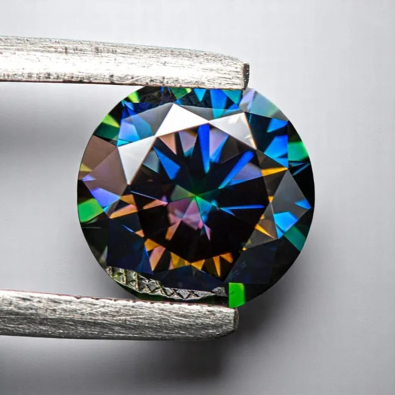 Moissanite Wholesale Rainbow Purple Round Cut Artificial Cultivation of Gemstones Diy Jewelry Making with GRA Certificate