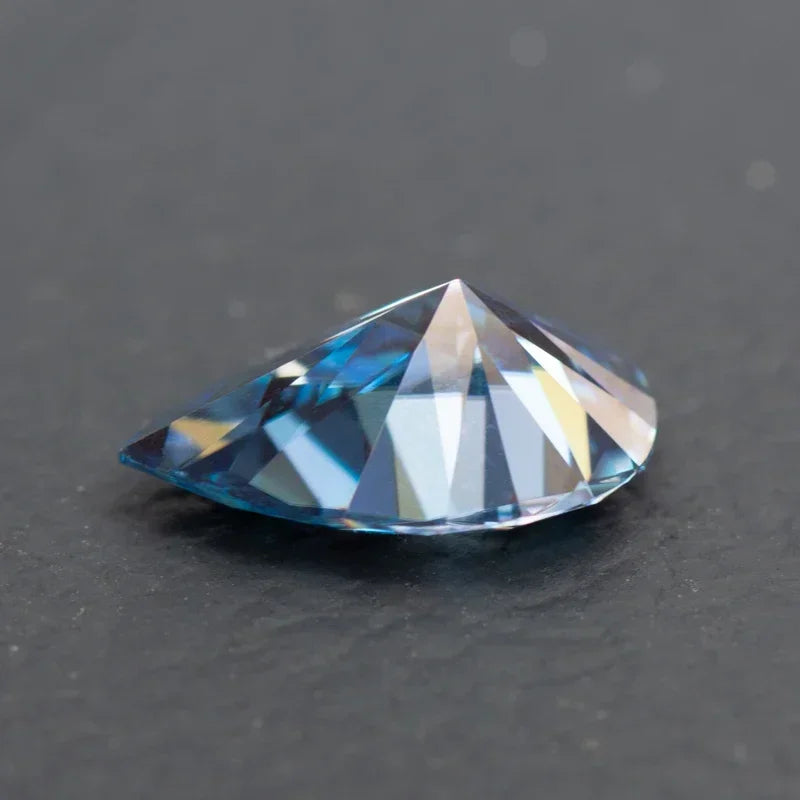 Wholesale Moissanite Stone Pear Cut Sapphire Blue  Diy Charms Jewelry Making Pass Diamond Tester with GRA Certificate Wholesale