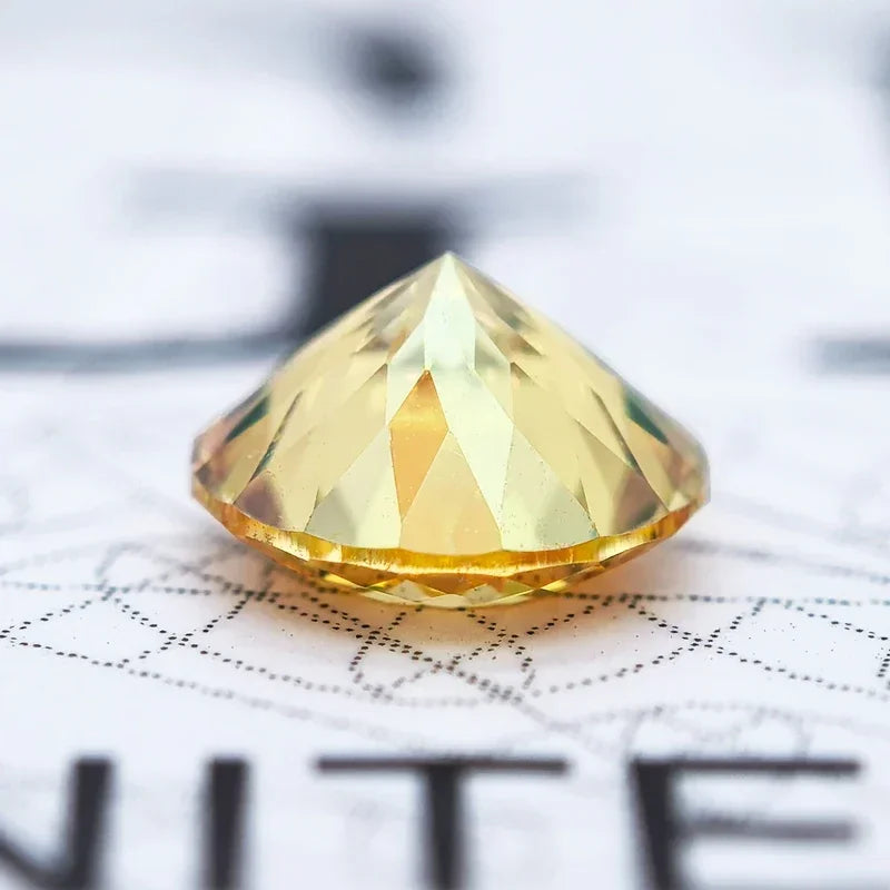Wholesale Moissanite Stone Golden Yellow Color 100 Faceted Cut DIY Ring Necklace Earrings Main Materials Charms Gemstone Certifi